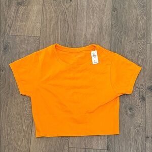 Aerie Orange Cropped T-Shirt